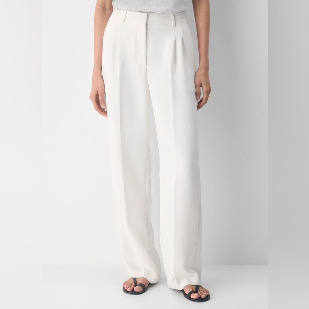 Aritzia White Wide-Leg Trousers